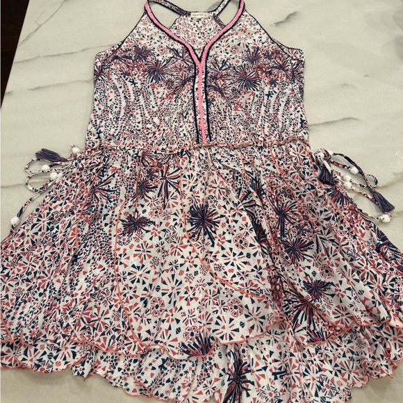 Poupette St. Barth Nola Mini Dress Size Small Pink White Navy - Picture 5 of 15